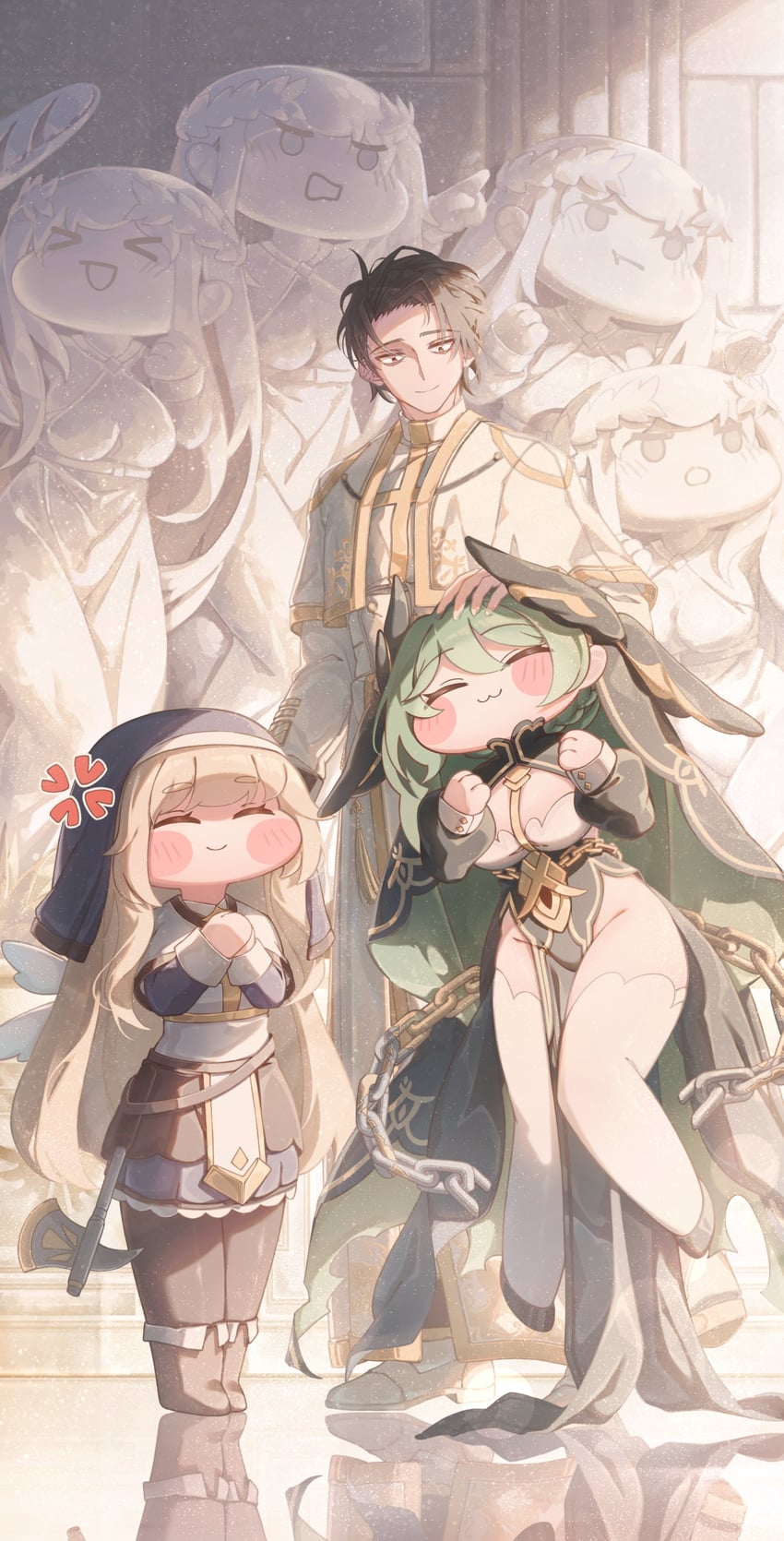 joanne, ner, and leader (trickcal) drawn by blitz_predator