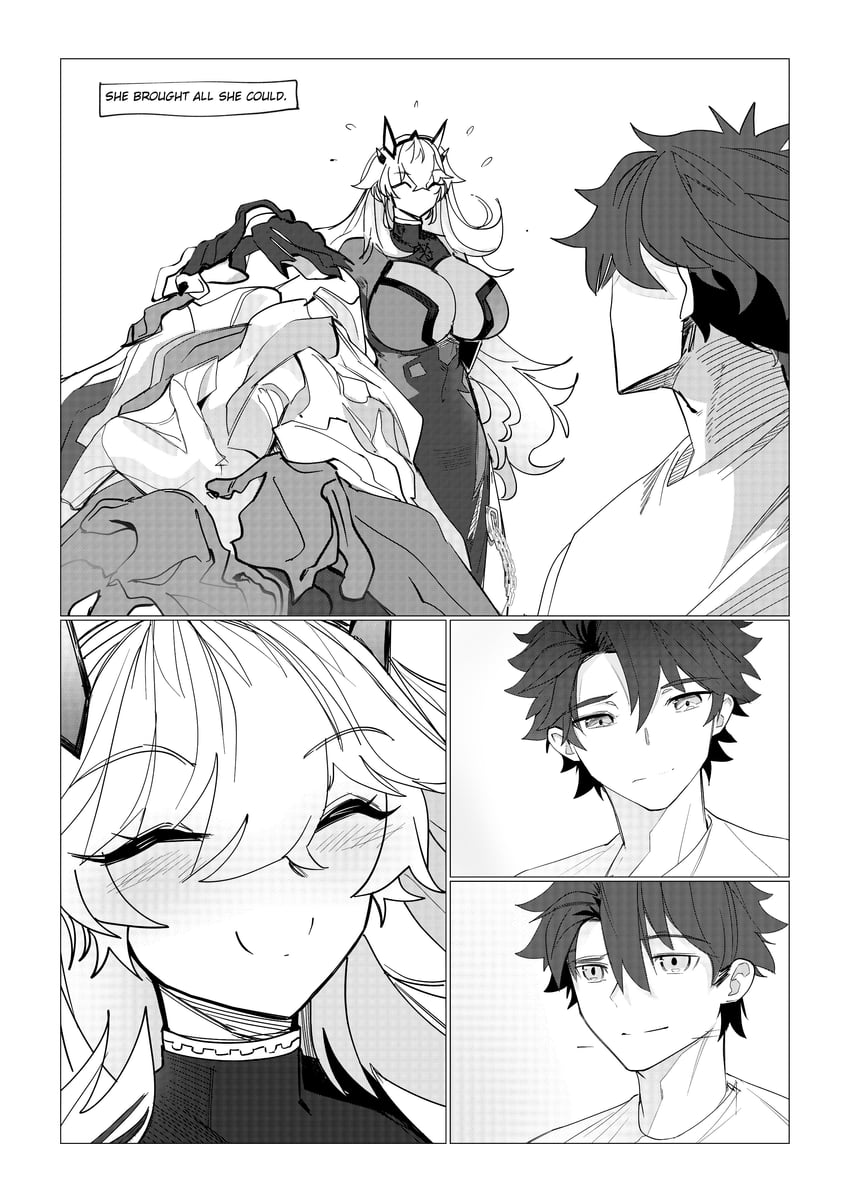 fujimaru ritsuka and barghest (fate and 1 more) drawn by obazzotto