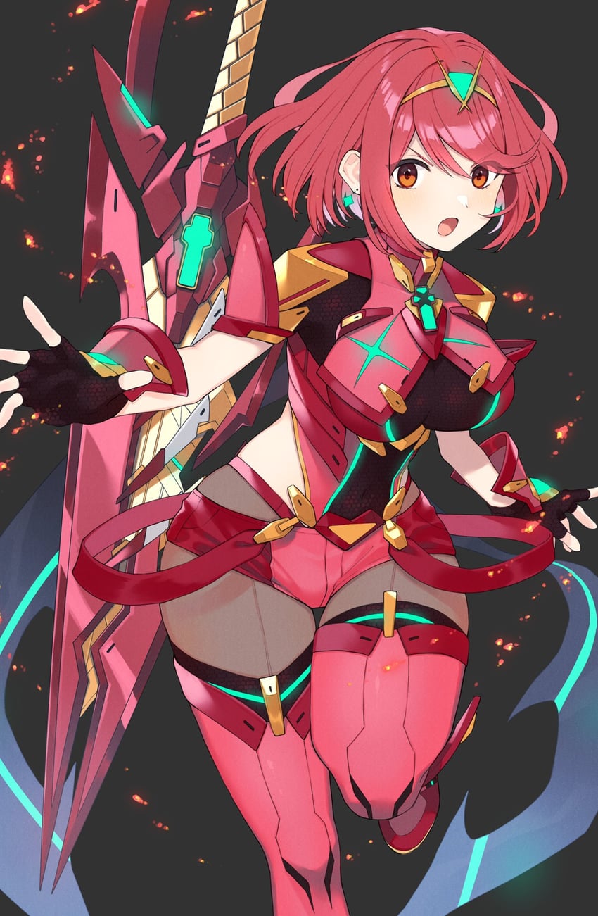 pyra (xenoblade chronicles and 1 more) drawn by kinagi_(3307377)