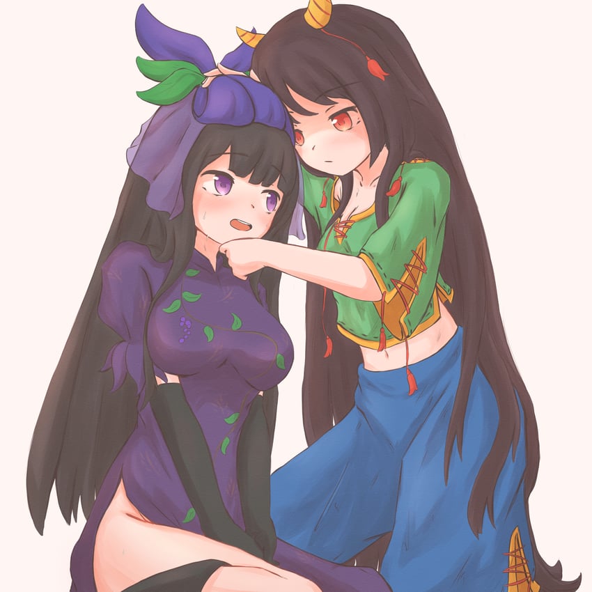 yomotsu hisami and nippaku zanmu (touhou and 1 more) drawn by kokowoch