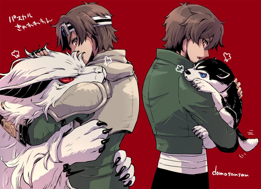 cerberus, kazuya, and pascal (shin megami tensei and 1 more) drawn by shinabita_nasubi