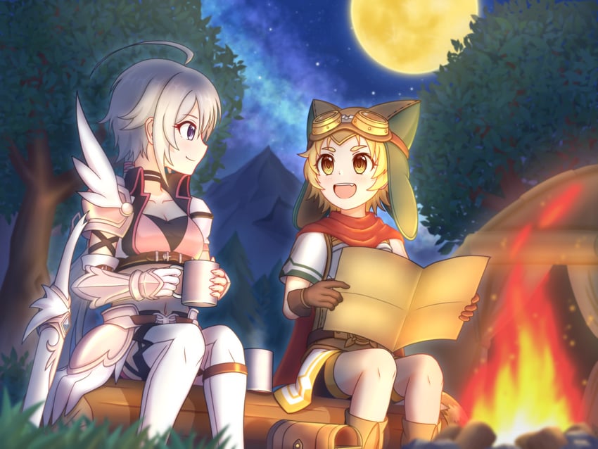 tomo and matsuri (princess connect!) drawn by green-x