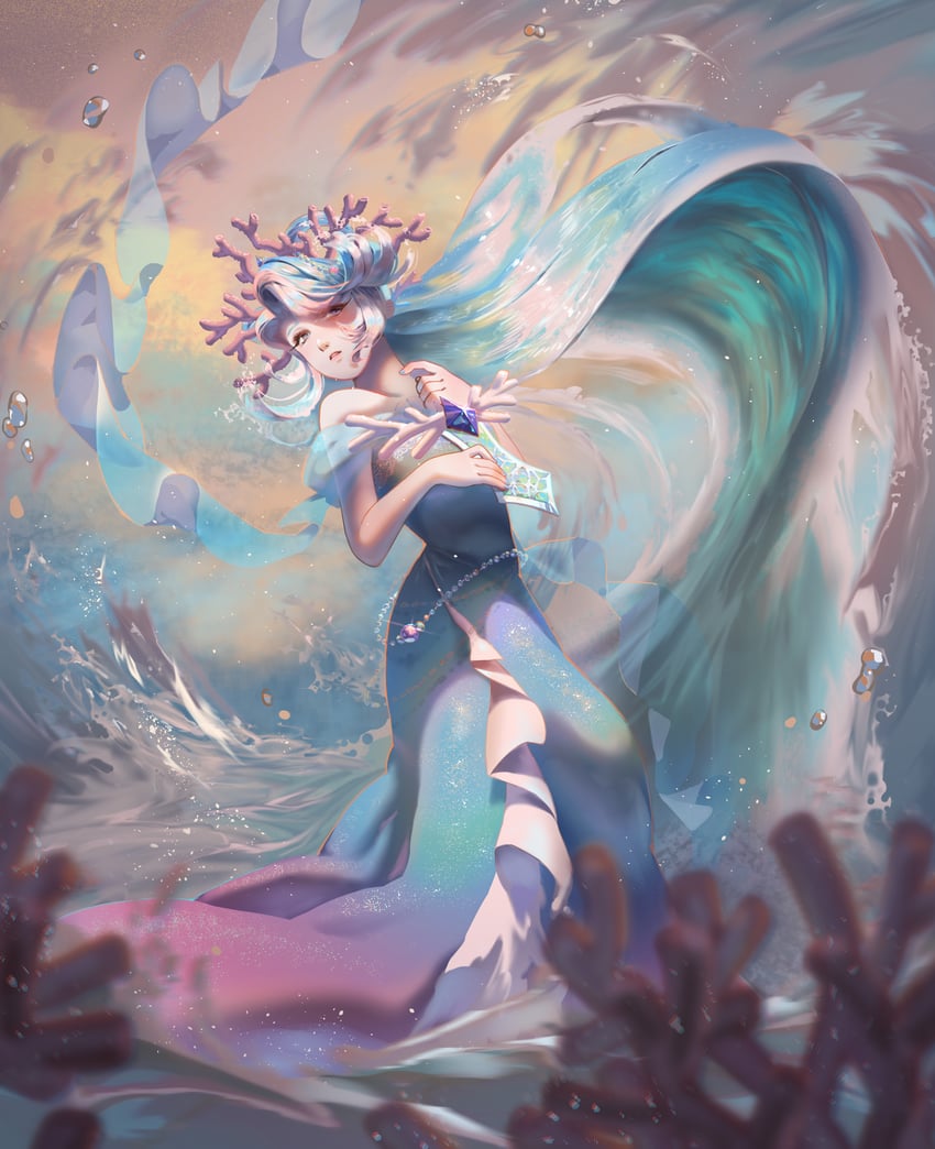 sea fairy cookie (cookie run and 1 more) drawn by tina616161