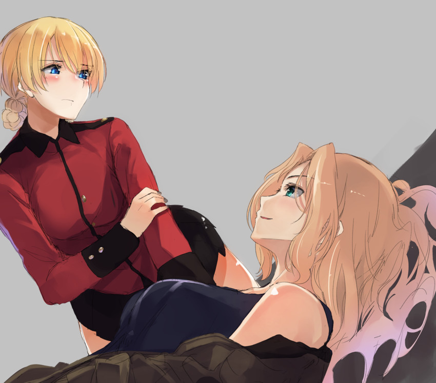 darjeeling and kay (girls und panzer) drawn by wawawa_(hisuterisisusa)