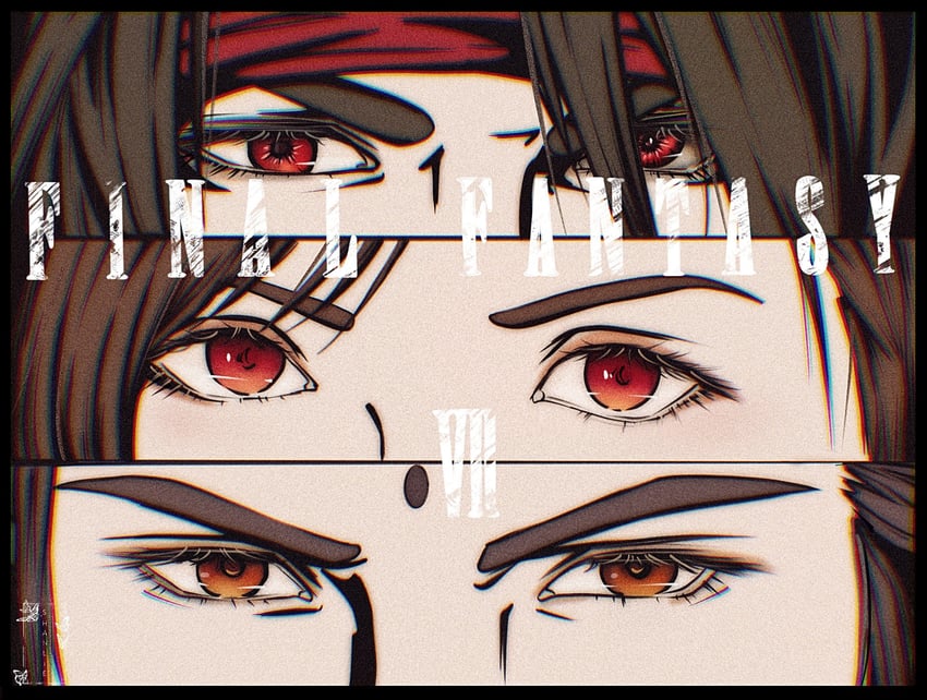 tifa lockhart, vincent valentine, and tseng (final fantasy and 3 more) drawn by shanlieart