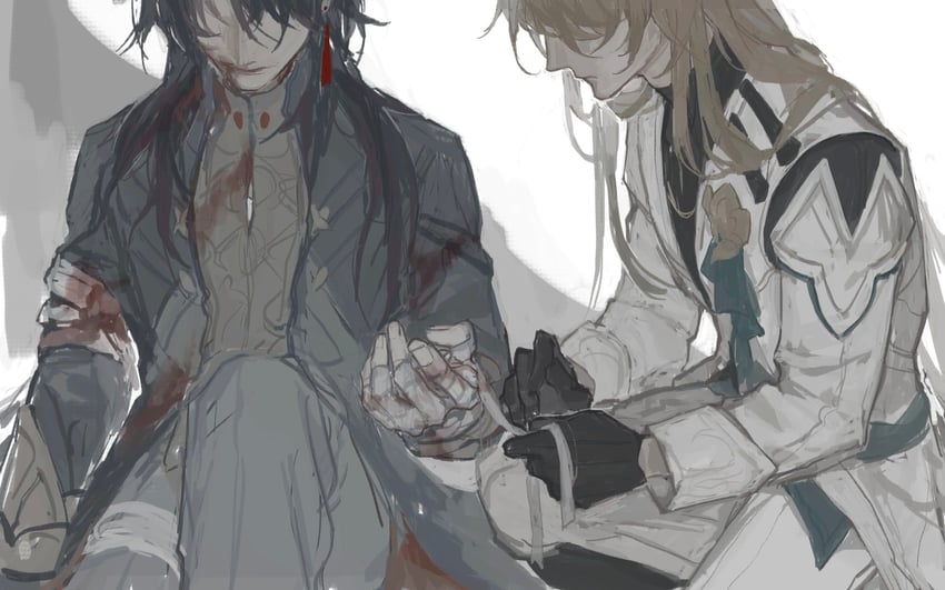 blade and luocha (honkai and 1 more) drawn by yuqi555