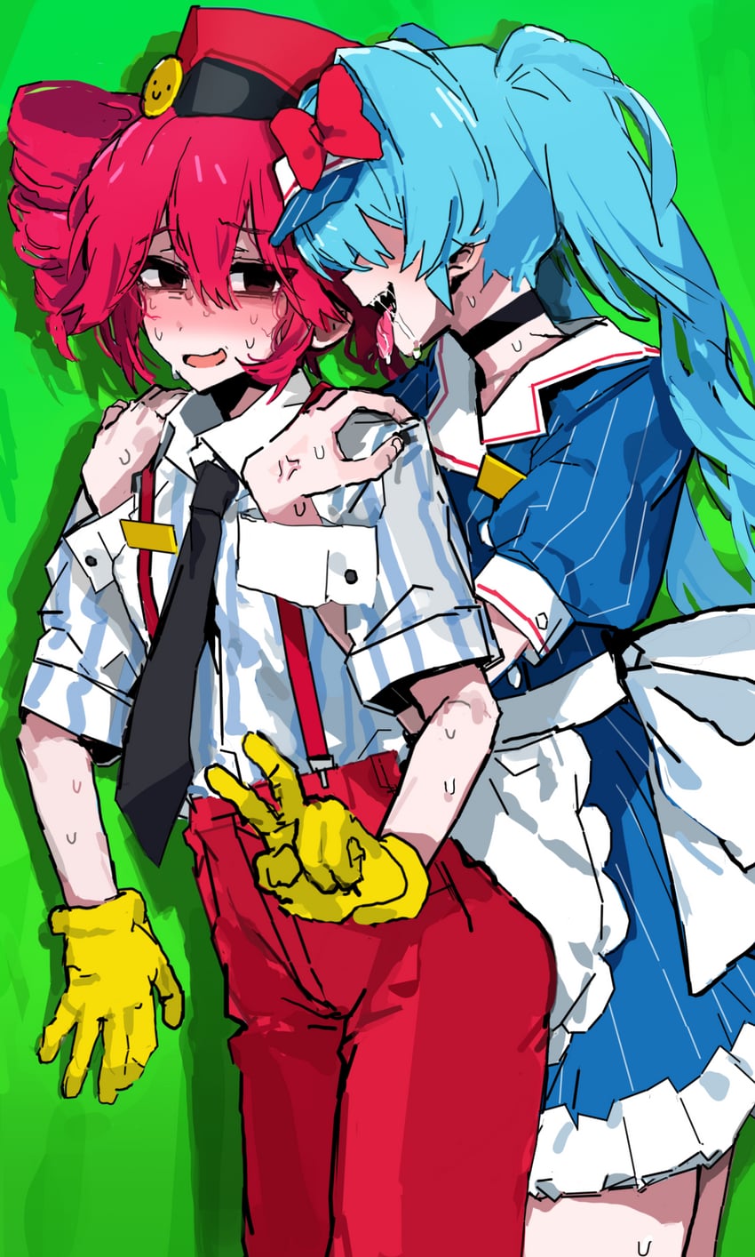 hatsune miku and kasane teto (vocaloid and 3 more) drawn by mekyokyopon