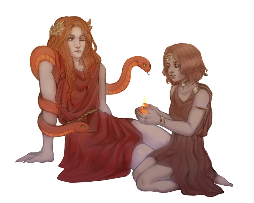 melina and messmer the impaler (elden ring and 1 more) drawn by motilyochek