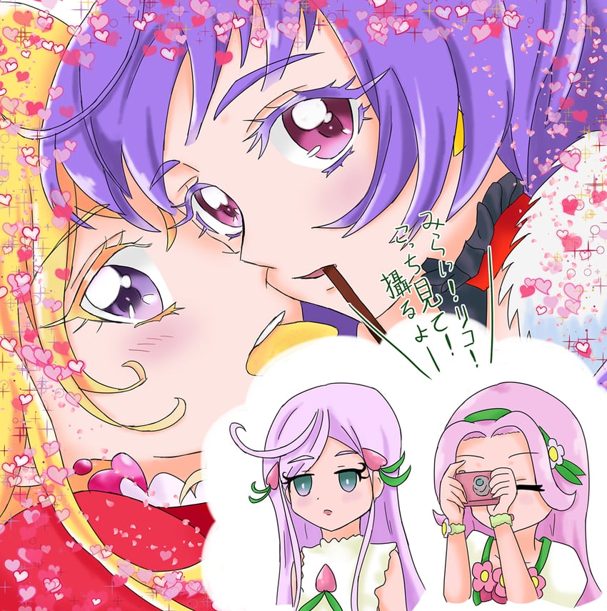 cure miracle, cure magical, and hanami kotoha (precure and 1 more) drawn by elhddmois