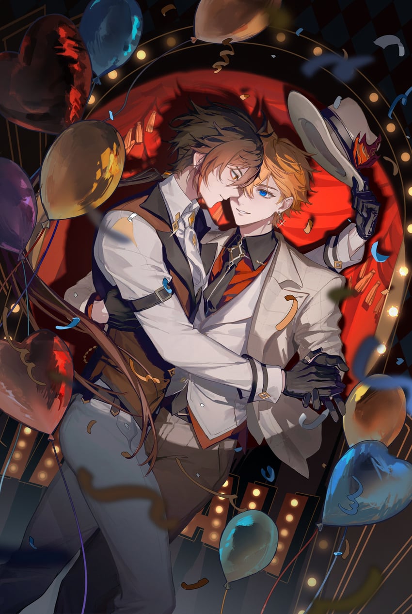 zhongli and tartaglia (genshin impact) drawn by eksi_(kriixx)
