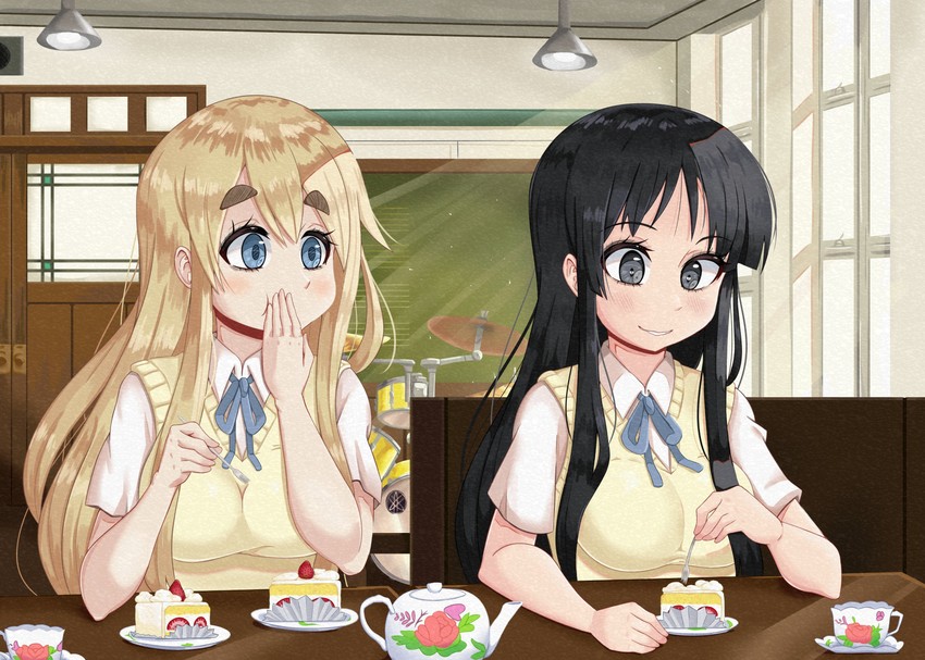 akiyama mio and kotobuki tsumugi (k-on!) drawn by young_savage