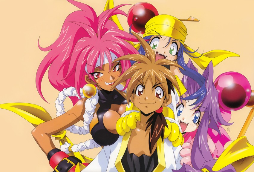 lime, cherry, bloodberry, and mamiya otaru (saber marionette j) drawn by kotobuki_tsukasa