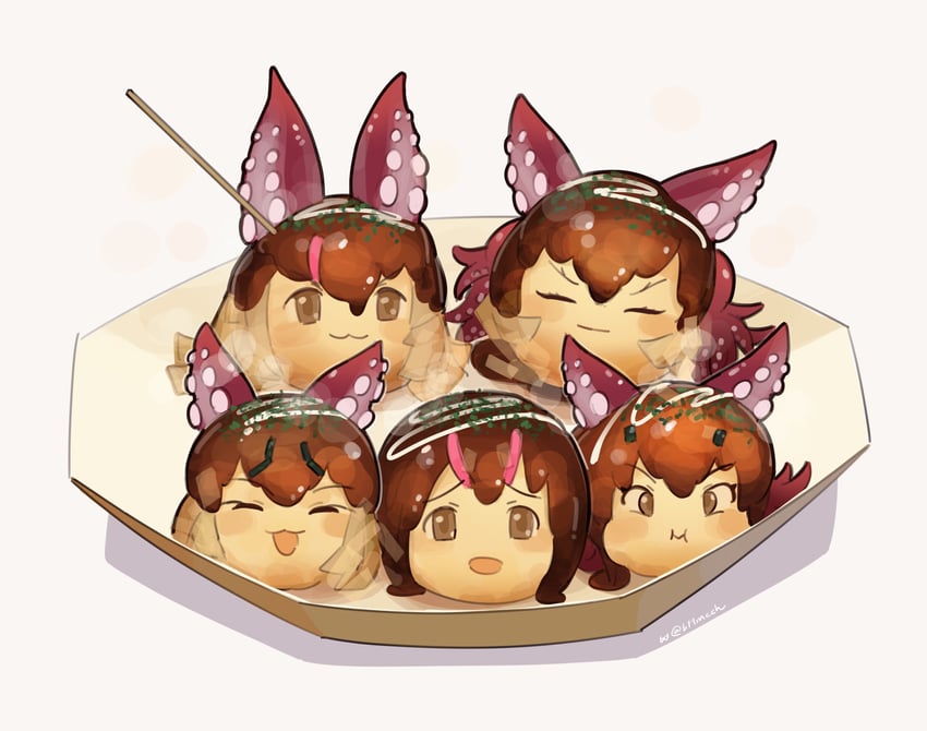 island fox, humboldt penguin, caracal, brown long-eared bat, and dire wolf (kemono friends and 1 more) drawn by beleven