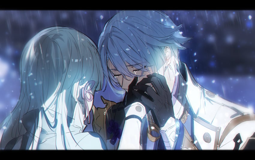 kamisato ayaka and kamisato ayato (genshin impact) drawn by fractalmagnolia
