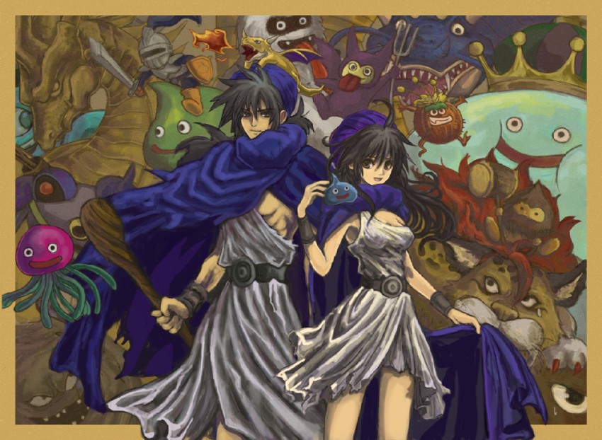slime, hero, healslime, borongo, king slime, and 4 more (dragon quest and 1 more) drawn by t_jam