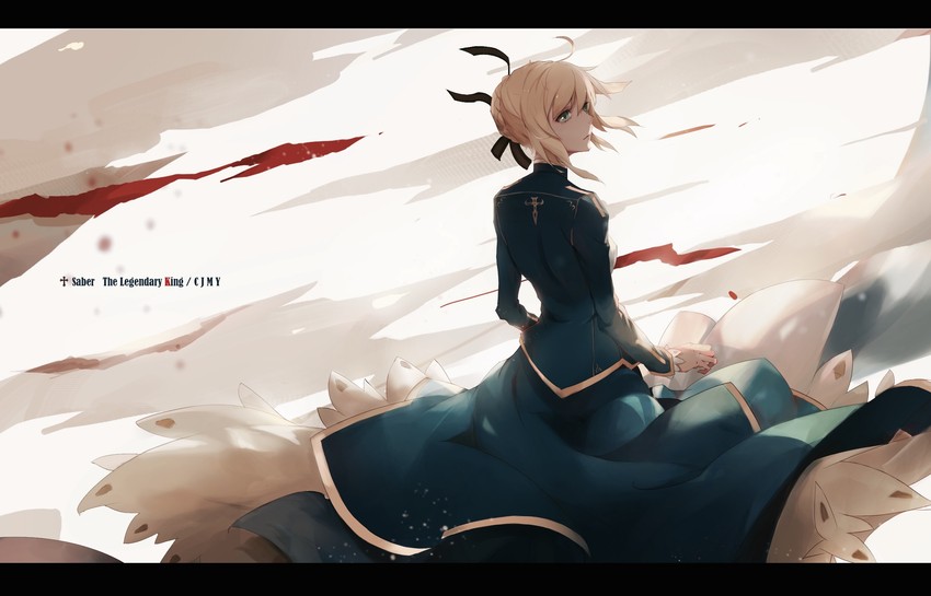 artoria pendragon and saber (fate and 1 more) drawn by cjmy