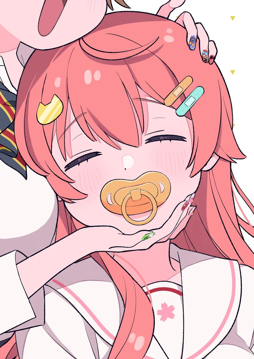 sakura miko and omaru polka (hololive) drawn by soh_himitsuki