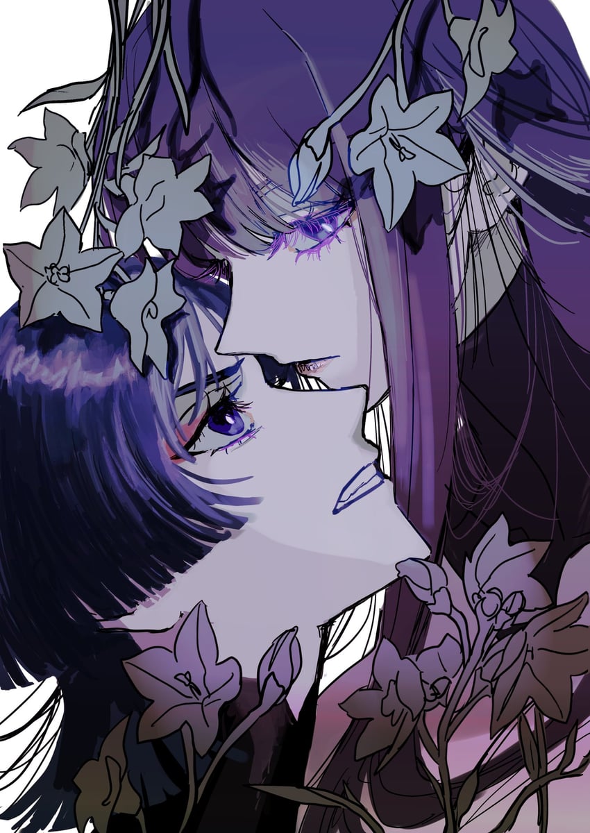 raiden shogun and scaramouche (genshin impact) drawn by si_yam