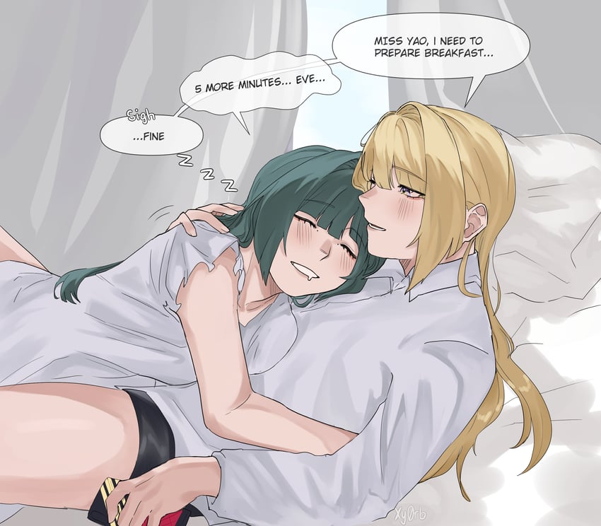 evelyn chevalier and astra yao (zenless zone zero) drawn by xy_424