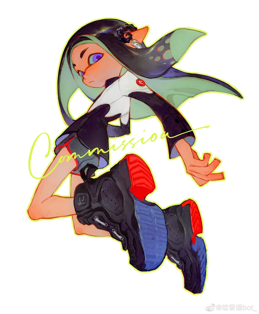 inkling player character and inkling girl (splatoon) drawn by creamyghost