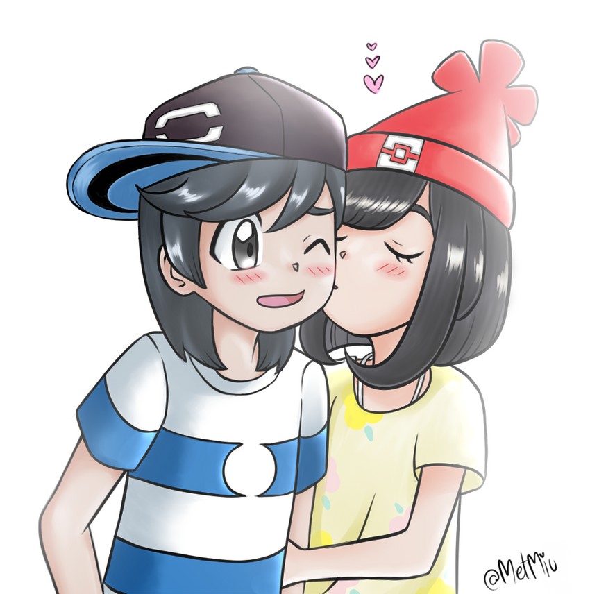 selene and elio (pokemon and 2 more) drawn by metmiu