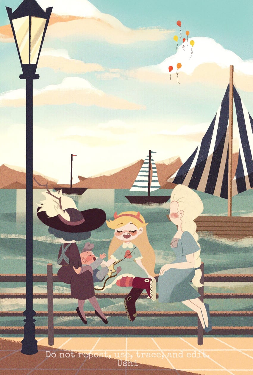 star butterfly, eclipsa butterfly, meteora butterfly, and moon butterfly (star vs the forces of evil) drawn by ushi_(ushi418)