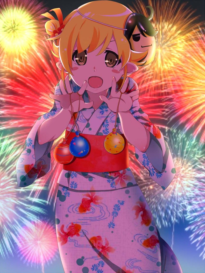 oshino shinobu and araragi koyomi (monogatari) drawn by mashimaro_tabetai