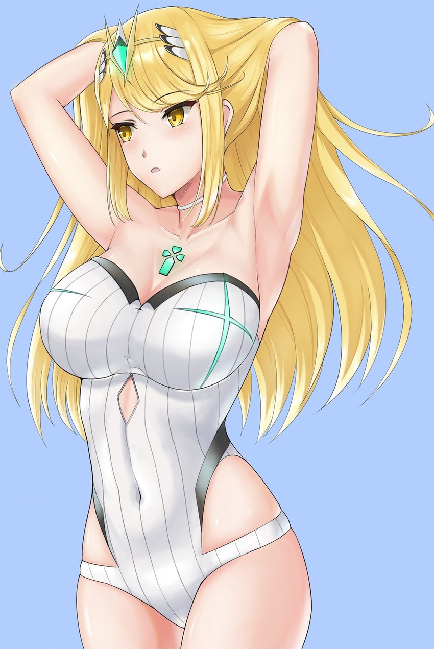 mythra (xenoblade chronicles and 1 more) drawn by maou_ksw