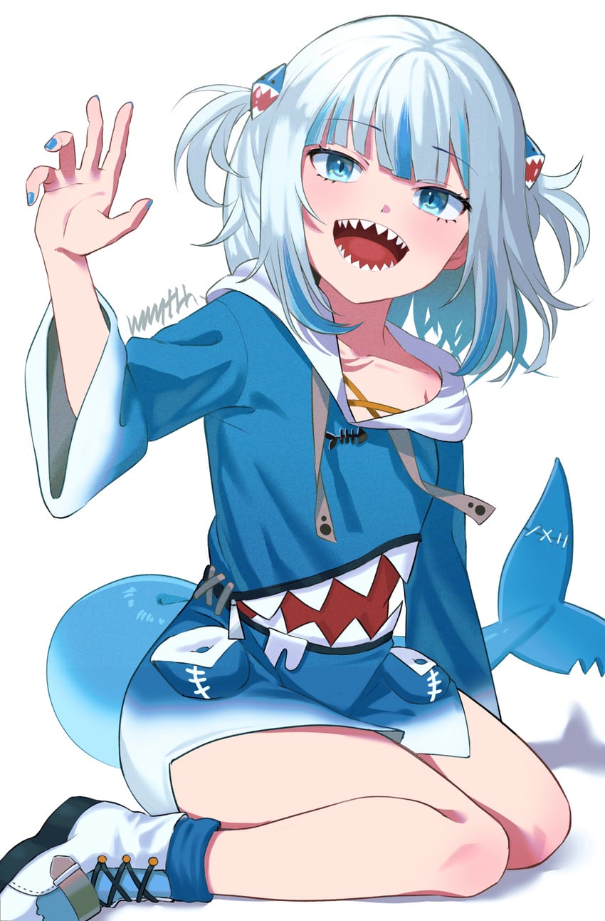 gawr gura (hololive and 1 more) drawn by memetaroh
