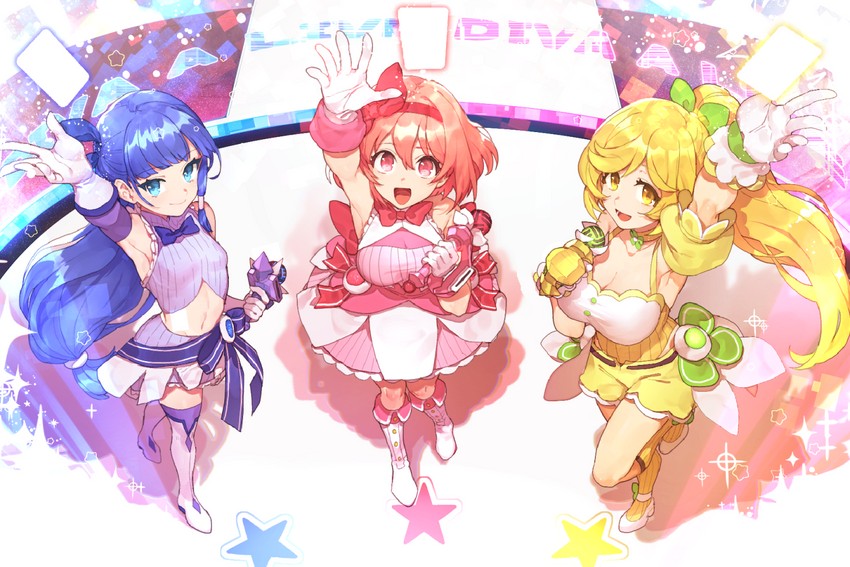 onko akino, asu hirana, and sakigake rei (wixoss and 1 more) drawn by hitoto