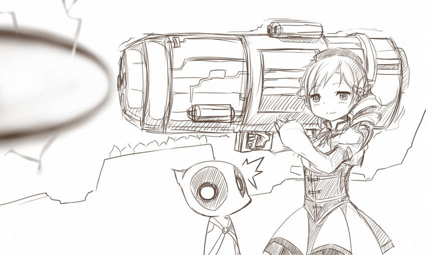 tomoe mami and deadpool (mahou shoujo madoka magica and 3 more) drawn by tenbin_gashira