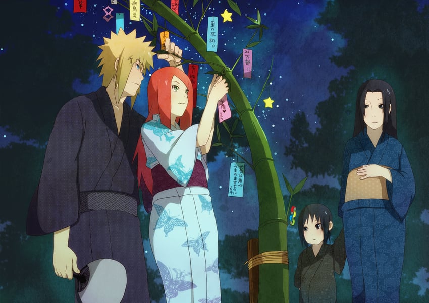 uchiha itachi, uzumaki kushina, namikaze minato, and uchiha mikoto (naruto and 1 more) drawn by fusion-s