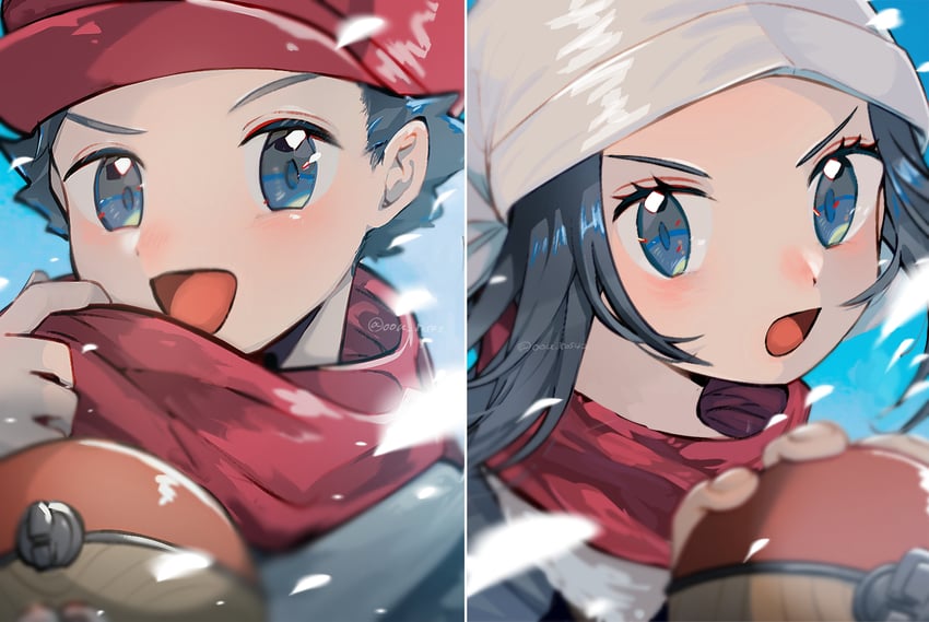 akari and rei (pokemon and 1 more) drawn by oou_(tafc4385)