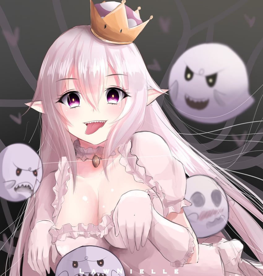 princess king boo and boo (mario and 2 more) drawn by lawnielle