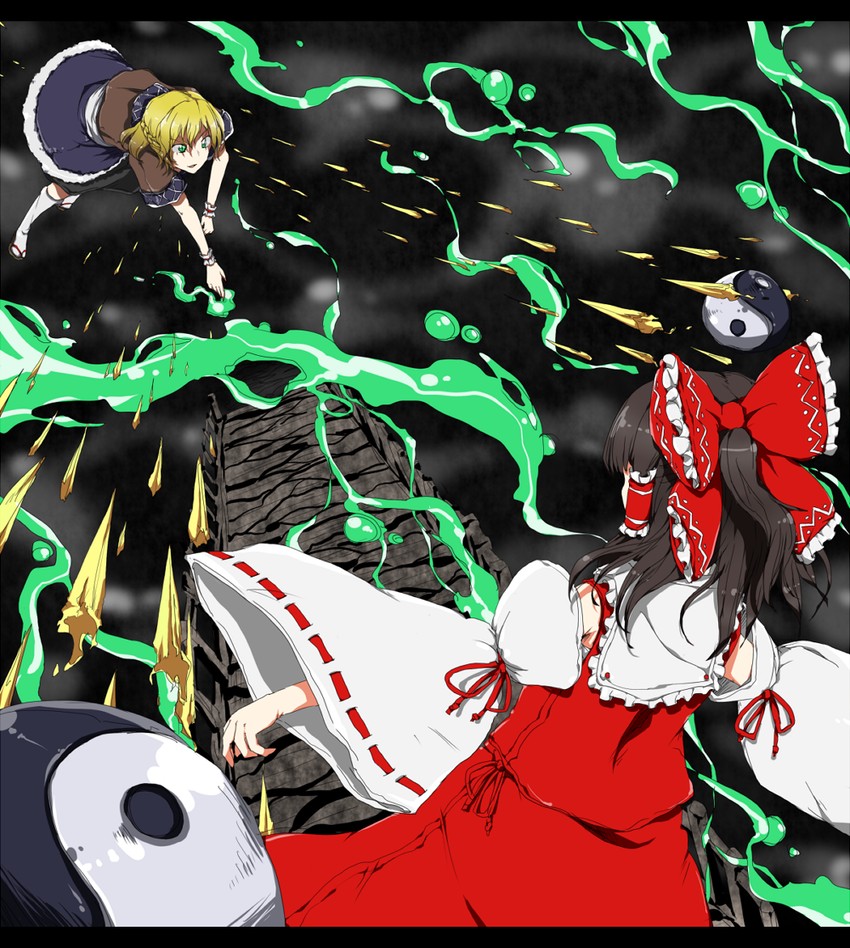 hakurei reimu and mizuhashi parsee (touhou and 1 more) drawn by any_(lucky_denver_mint)