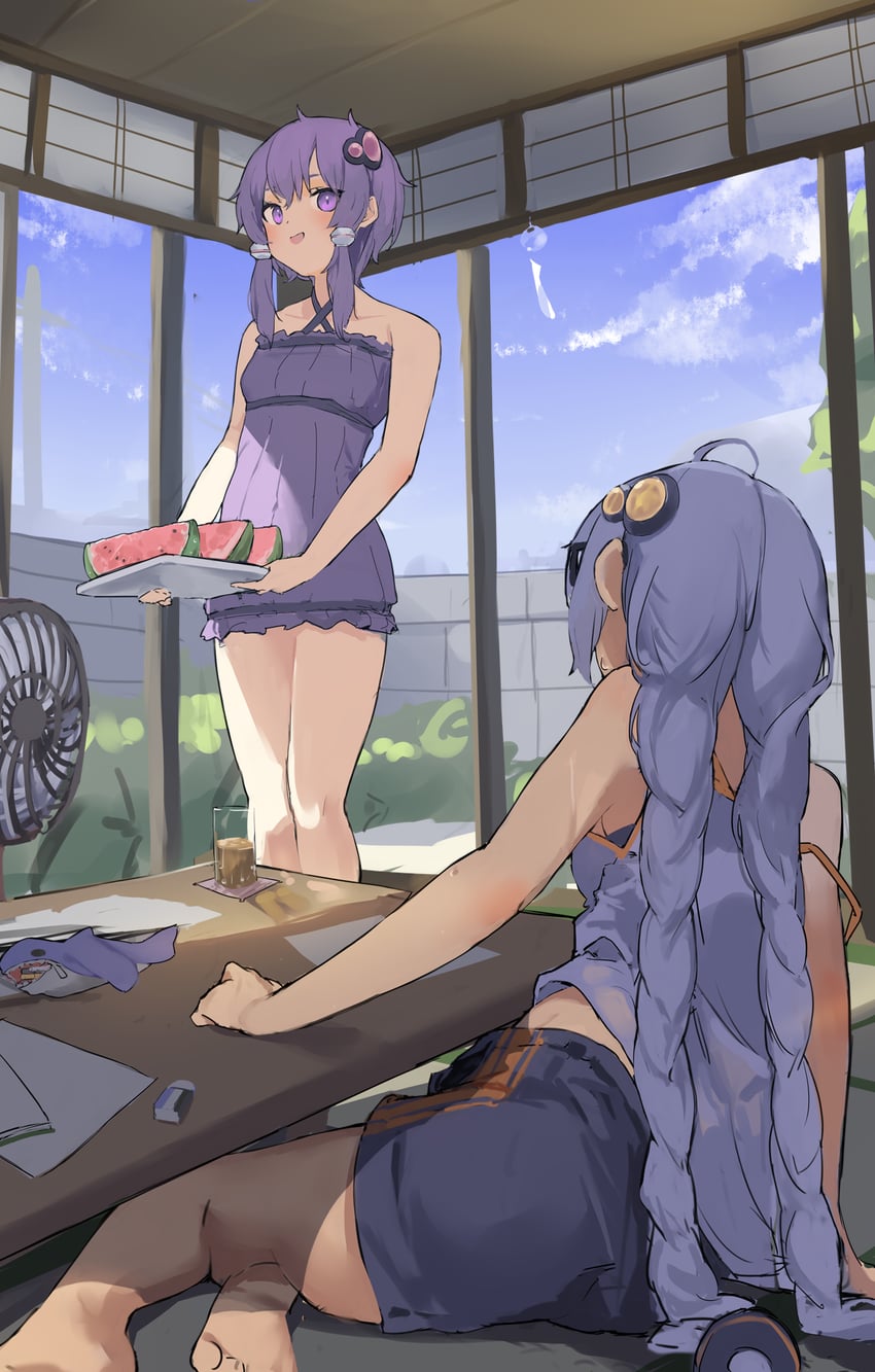 yuzuki yukari and kizuna akari (voiceroid) drawn by pocche-ex