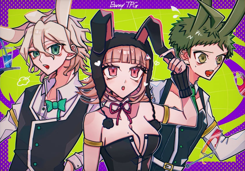 nanami chiaki, komaeda nagito, and hinata hajime (danganronpa and 2 more) drawn by meta_akira