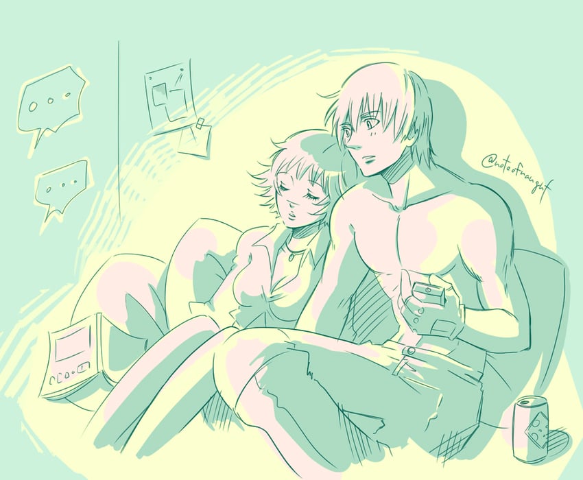 dante and lady (devil may cry and 1 more) drawn by allie_(united_f)