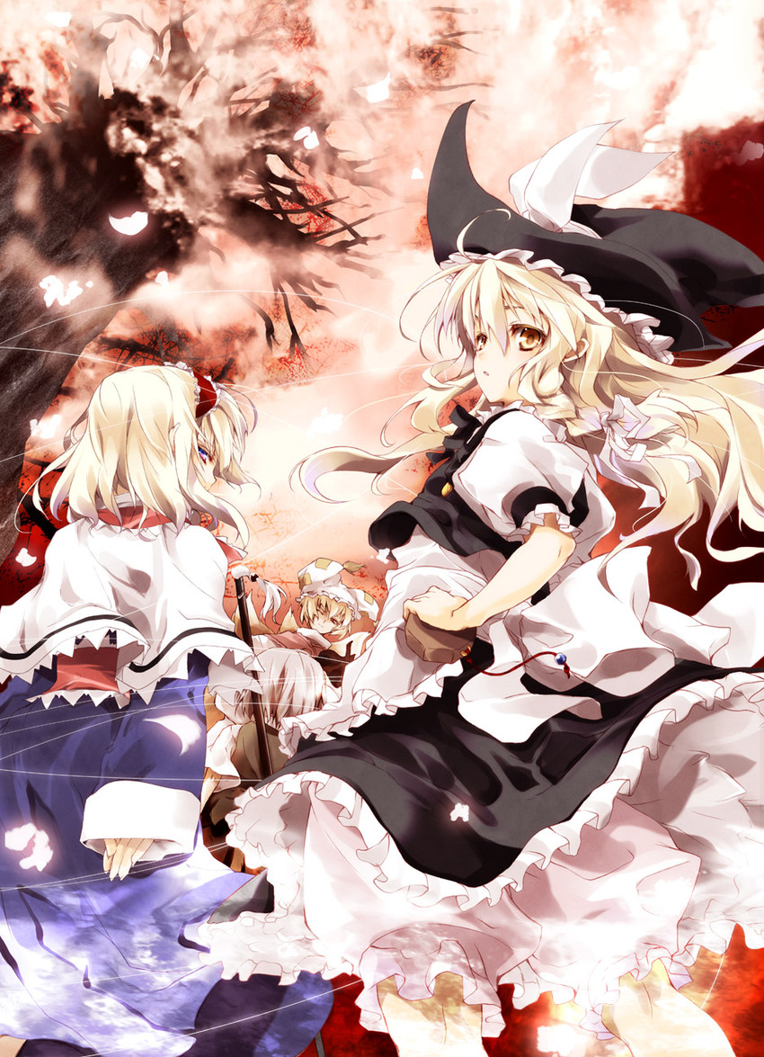 kirisame marisa, konpaku youmu, alice margatroid, and yakumo ran (touhou) drawn by matsuno_canel