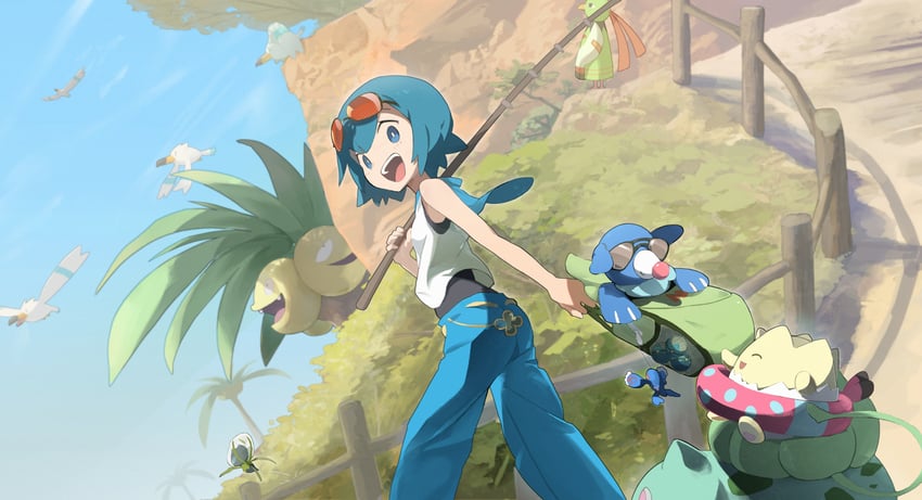 lana, bulbasaur, popplio, wingull, togepi, and 4 more (pokemon and 1 more) drawn by eko000ohce