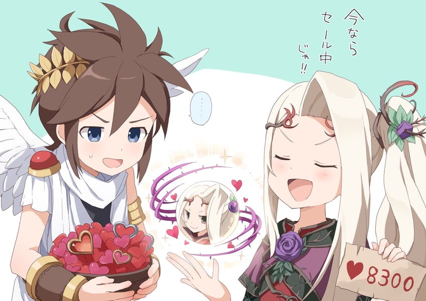 pit and viridi (kid icarus and 1 more) drawn by buchi_(y0u0ri_)