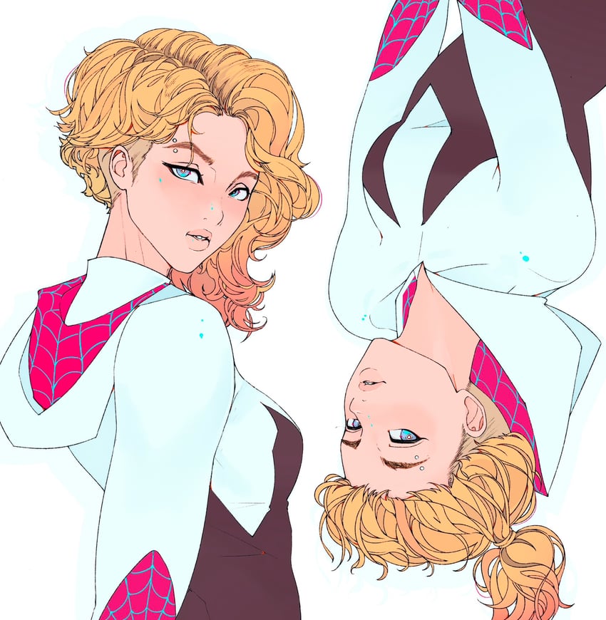 spider-gwen and gwen stacy (marvel and 2 more) drawn by elliemaplefox