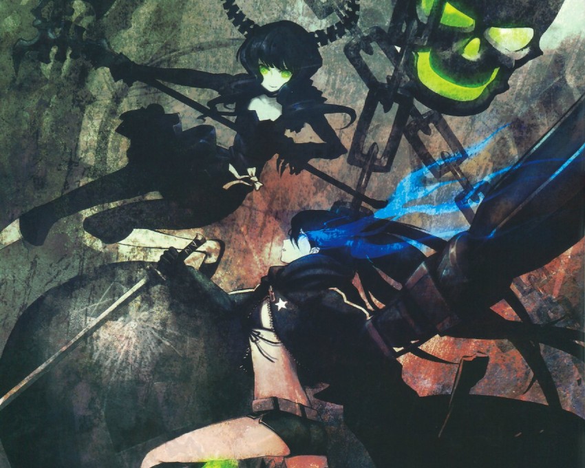 black rock shooter and dead master (black rock shooter) drawn by huke