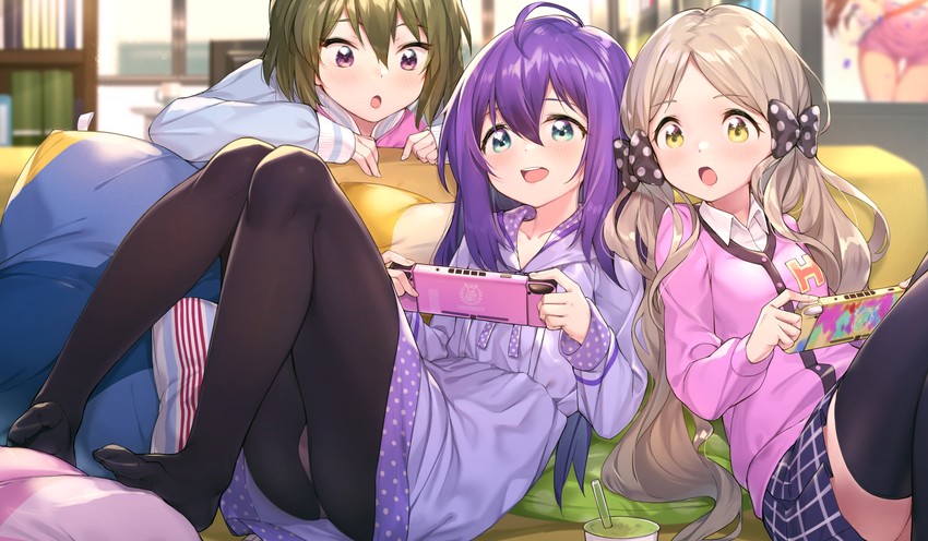 mochizuki anna, handa roco, and nagayoshi subaru (idolmaster and 1 more) drawn by shennai_misha
