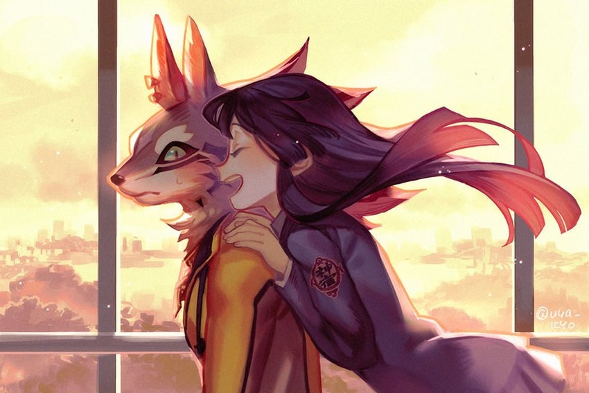 protagonist 2 and seth (tokyo afterschool summoners) drawn by sora-ya_(uya_kyo)