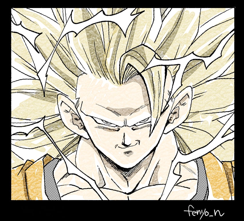 son goku (dragon ball and 1 more) drawn by fenyon
