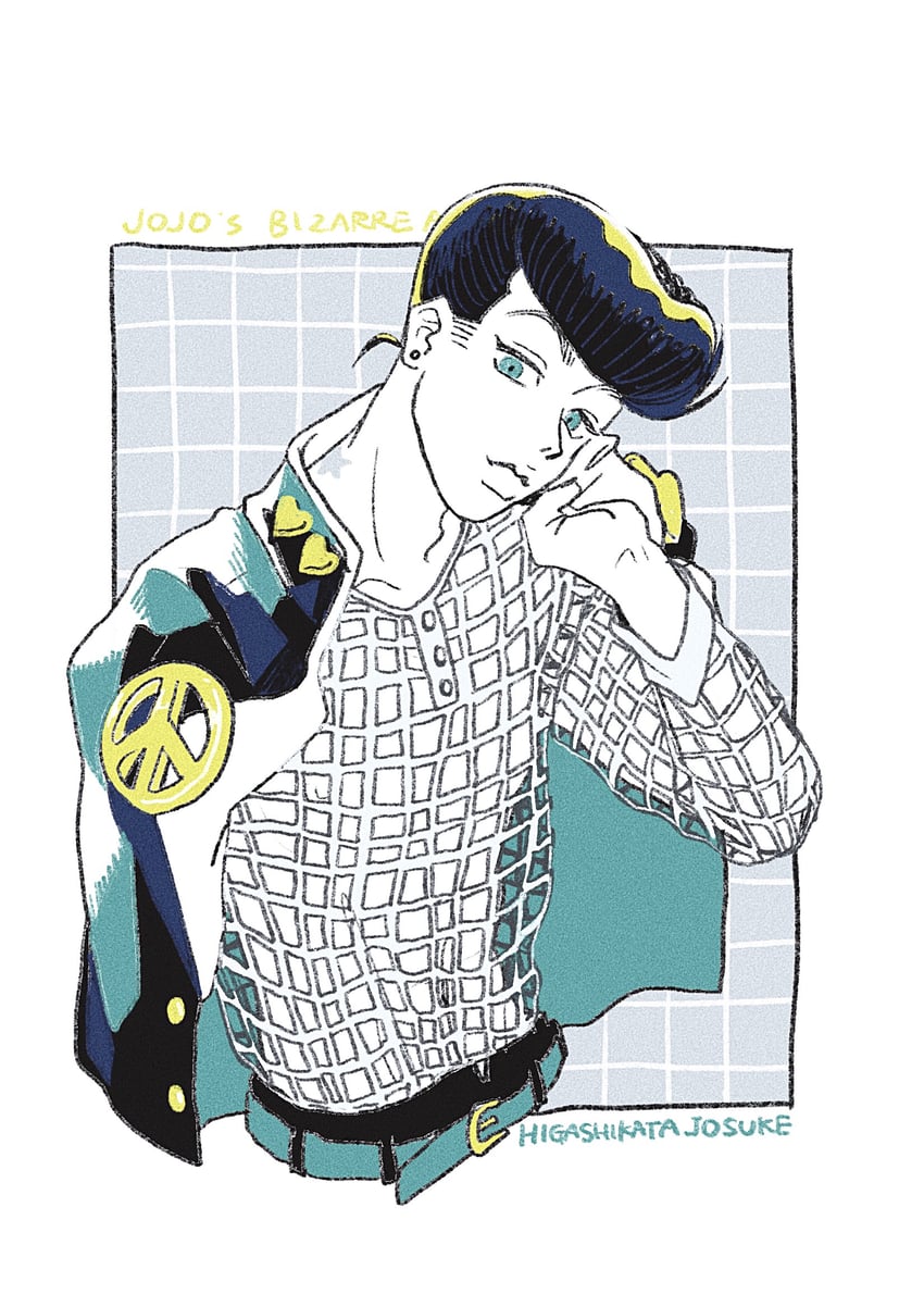 higashikata josuke (jojo no kimyou na bouken and 1 more) drawn by t_0nd