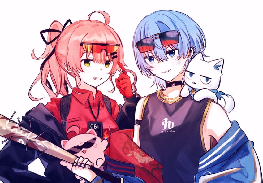 hoshimachi suisei, sakura miko, maguchi, and takoyaki (hololive and 1 more) drawn by yumi5469