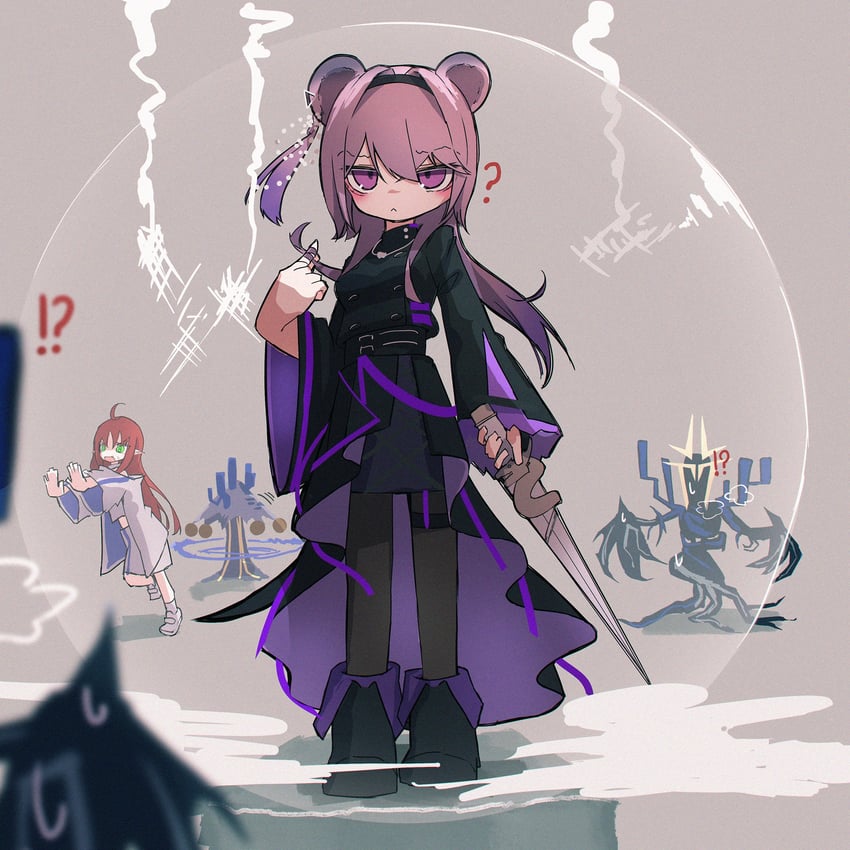 myrtle, lin, seaborn, nethersea reefbreaker, and nethersea swarmcaller (arknights) drawn by takenuco