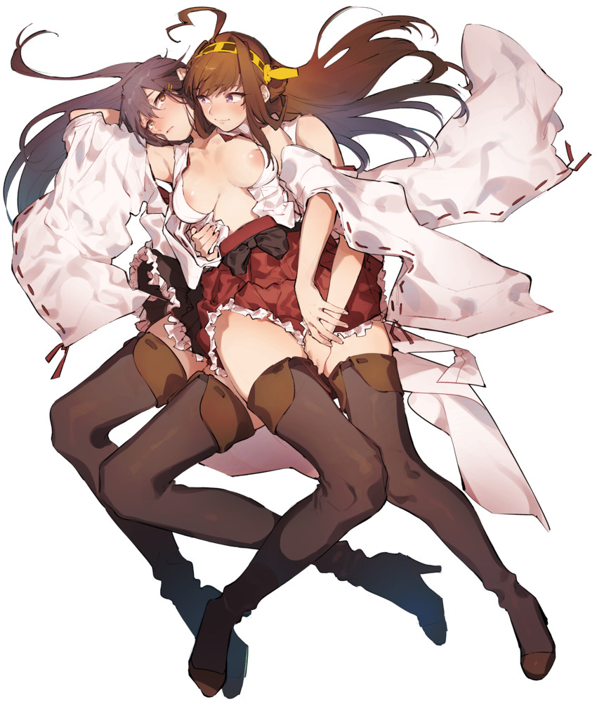 kongou and haruna (kantai collection) drawn by ikarin